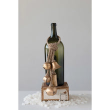  Decorative Metal Bells on Jute Hanger, 13" High