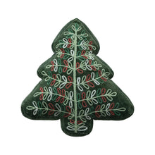  Woven Cotton Velvet Tree Shaped Pillow with Embroidery, 13.5" High